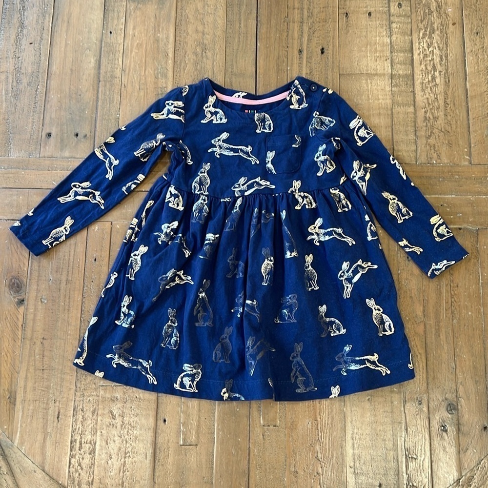 Mini Boden metallic rabbit dress